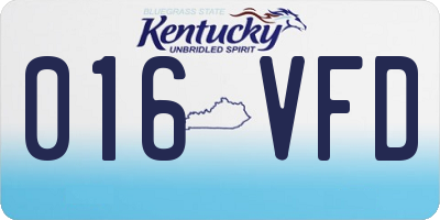 KY license plate 016VFD