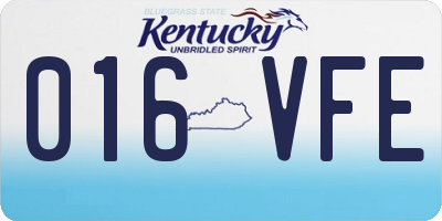 KY license plate 016VFE
