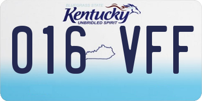 KY license plate 016VFF