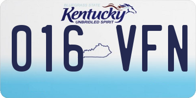 KY license plate 016VFN