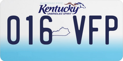KY license plate 016VFP