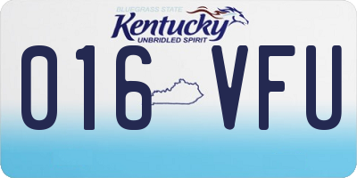 KY license plate 016VFU