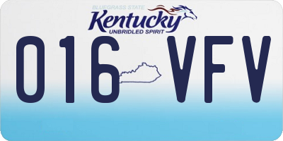 KY license plate 016VFV