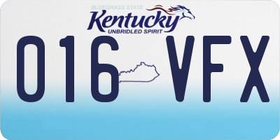 KY license plate 016VFX