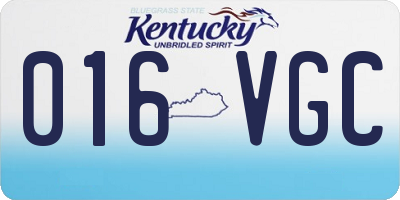 KY license plate 016VGC