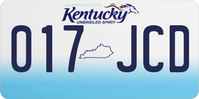 KY license plate 017JCD