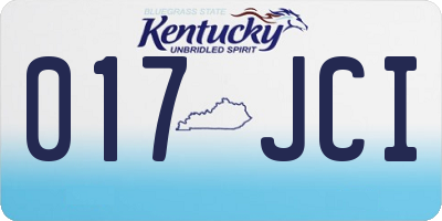 KY license plate 017JCI