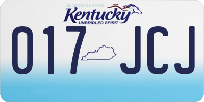 KY license plate 017JCJ