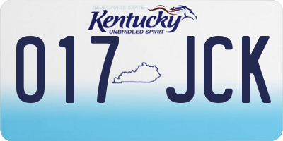 KY license plate 017JCK