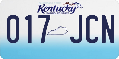 KY license plate 017JCN