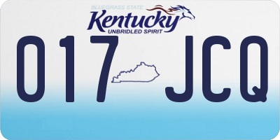 KY license plate 017JCQ