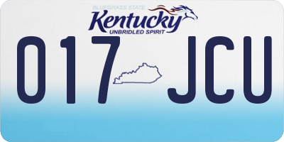 KY license plate 017JCU