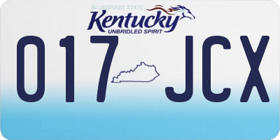 KY license plate 017JCX