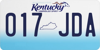KY license plate 017JDA