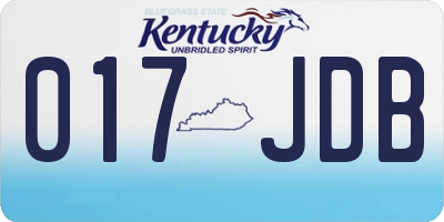 KY license plate 017JDB