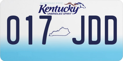 KY license plate 017JDD