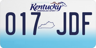 KY license plate 017JDF