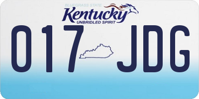 KY license plate 017JDG