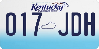 KY license plate 017JDH