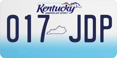 KY license plate 017JDP