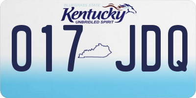 KY license plate 017JDQ