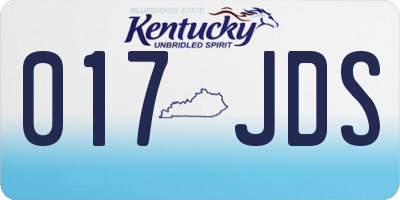 KY license plate 017JDS