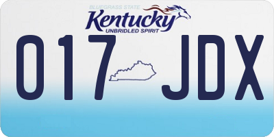 KY license plate 017JDX