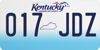 KY license plate 017JDZ