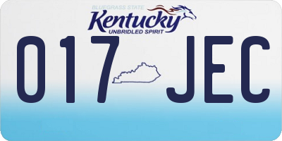 KY license plate 017JEC