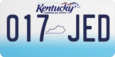 KY license plate 017JED