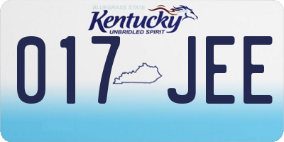 KY license plate 017JEE