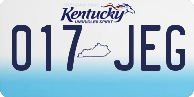 KY license plate 017JEG