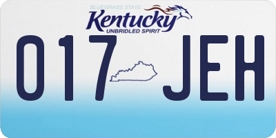 KY license plate 017JEH