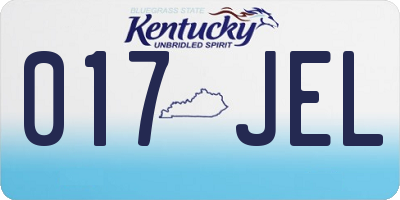 KY license plate 017JEL