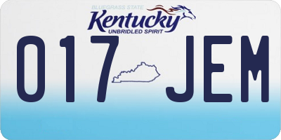 KY license plate 017JEM