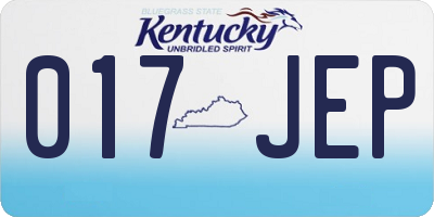 KY license plate 017JEP