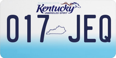 KY license plate 017JEQ