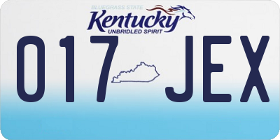 KY license plate 017JEX