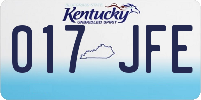 KY license plate 017JFE