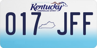 KY license plate 017JFF