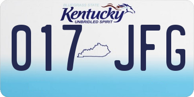 KY license plate 017JFG