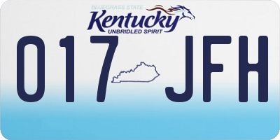KY license plate 017JFH