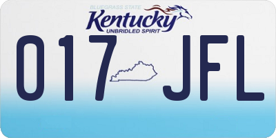 KY license plate 017JFL