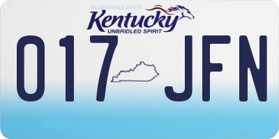 KY license plate 017JFN