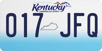 KY license plate 017JFQ