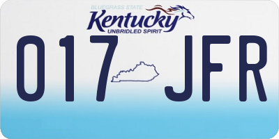 KY license plate 017JFR