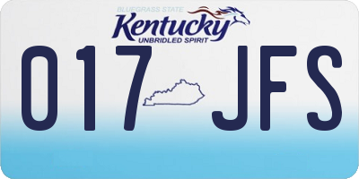 KY license plate 017JFS