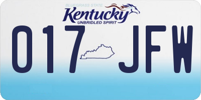 KY license plate 017JFW