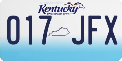 KY license plate 017JFX