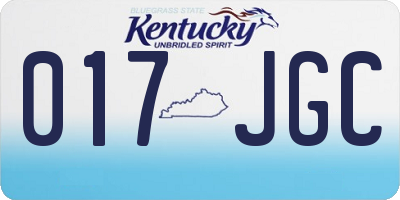 KY license plate 017JGC